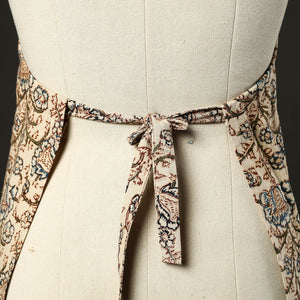 Beige - Kalamkari Block Print Cotton Apron with Pocket 31