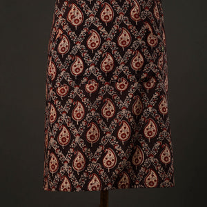 Brown - Kalamkari Block Print Cotton Apron with Pocket 32