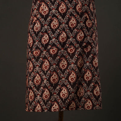 Brown - Kalamkari Block Print Cotton Apron with Pocket 32