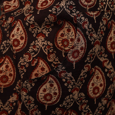 Brown - Kalamkari Block Print Cotton Apron with Pocket 32