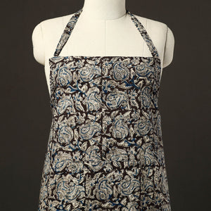 Black - Kalamkari Block Print Cotton Apron with Pocket 34