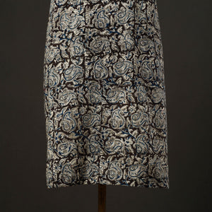 Black - Kalamkari Block Print Cotton Apron with Pocket 34