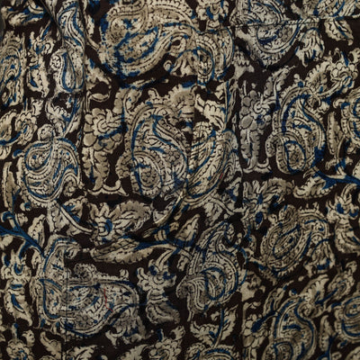Black - Kalamkari Block Print Cotton Apron with Pocket 34