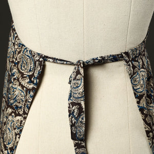 Black - Kalamkari Block Print Cotton Apron with Pocket 34