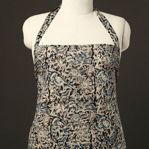 Black - Kalamkari Block Print Cotton Apron with Pocket 36