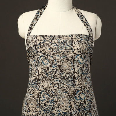 Black - Kalamkari Block Print Cotton Apron with Pocket 36