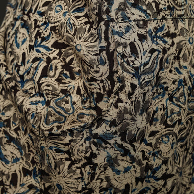 Black - Kalamkari Block Print Cotton Apron with Pocket 36