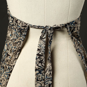 Black - Kalamkari Block Print Cotton Apron with Pocket 36