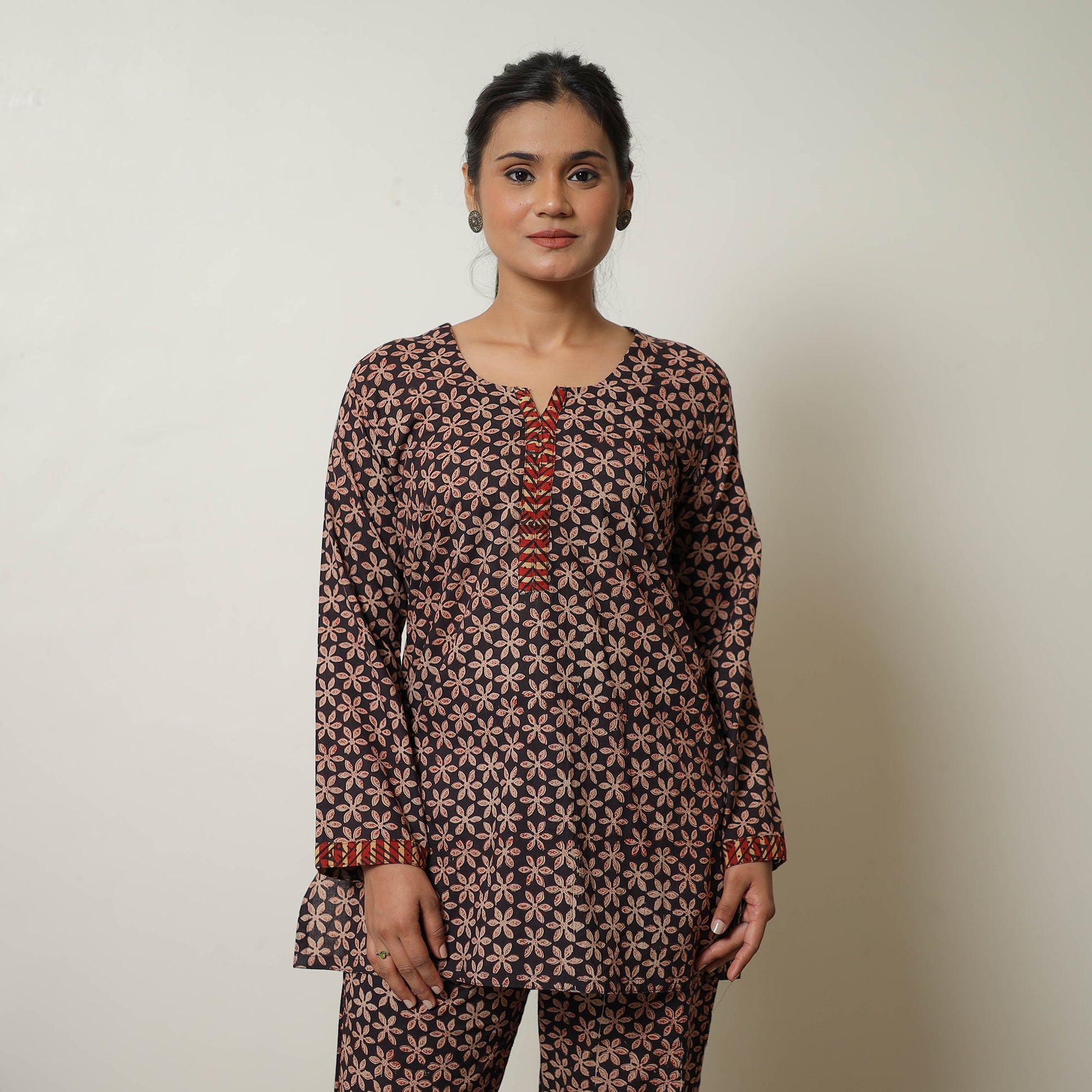 Brown - Block Printed Cotton Bagru Co-Ord Set 11