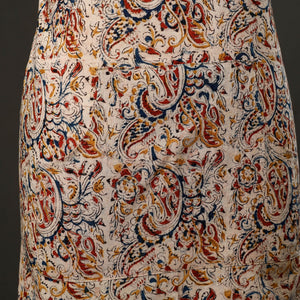 Beige - Kalamkari Block Print Cotton Apron with Pocket 42