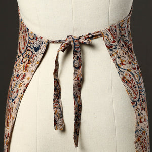 Beige - Kalamkari Block Print Cotton Apron with Pocket 42