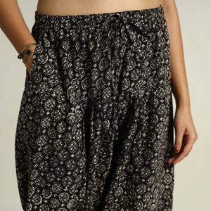 Black - Bagru Block Printed Cotton Elasticated Salwar 01