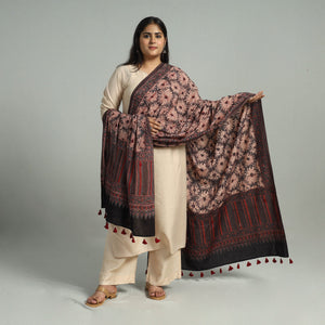 Brown - Block Printed Cotton Ajrakh Dupatta 20