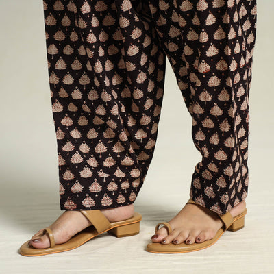 Black - Bagru Block Printed Cotton Elasticated Salwar 08