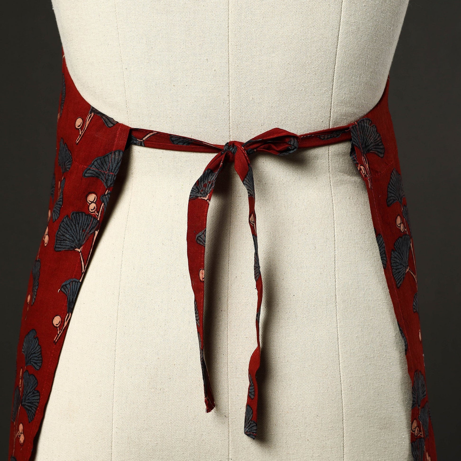 Ajrakh Block Print Cotton Apron with Pocket 45