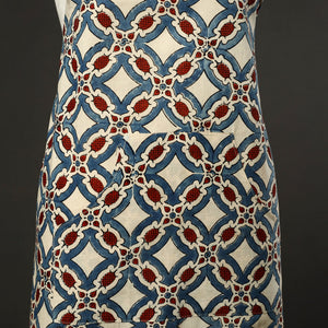 Beige - Ajrakh Block Print Cotton Apron with Pocket 46