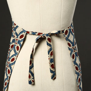 Beige - Ajrakh Block Print Cotton Apron with Pocket 46