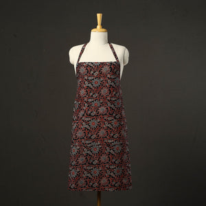 Black - Ajrakh Block Print Cotton Apron with Pocket 47