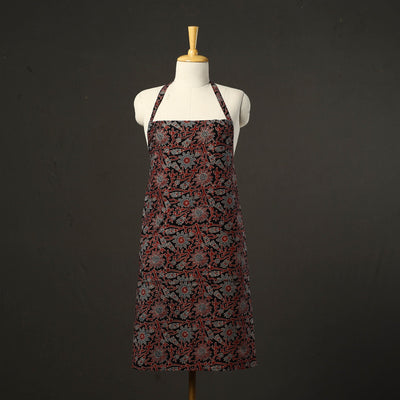Black - Ajrakh Block Print Cotton Apron with Pocket 47