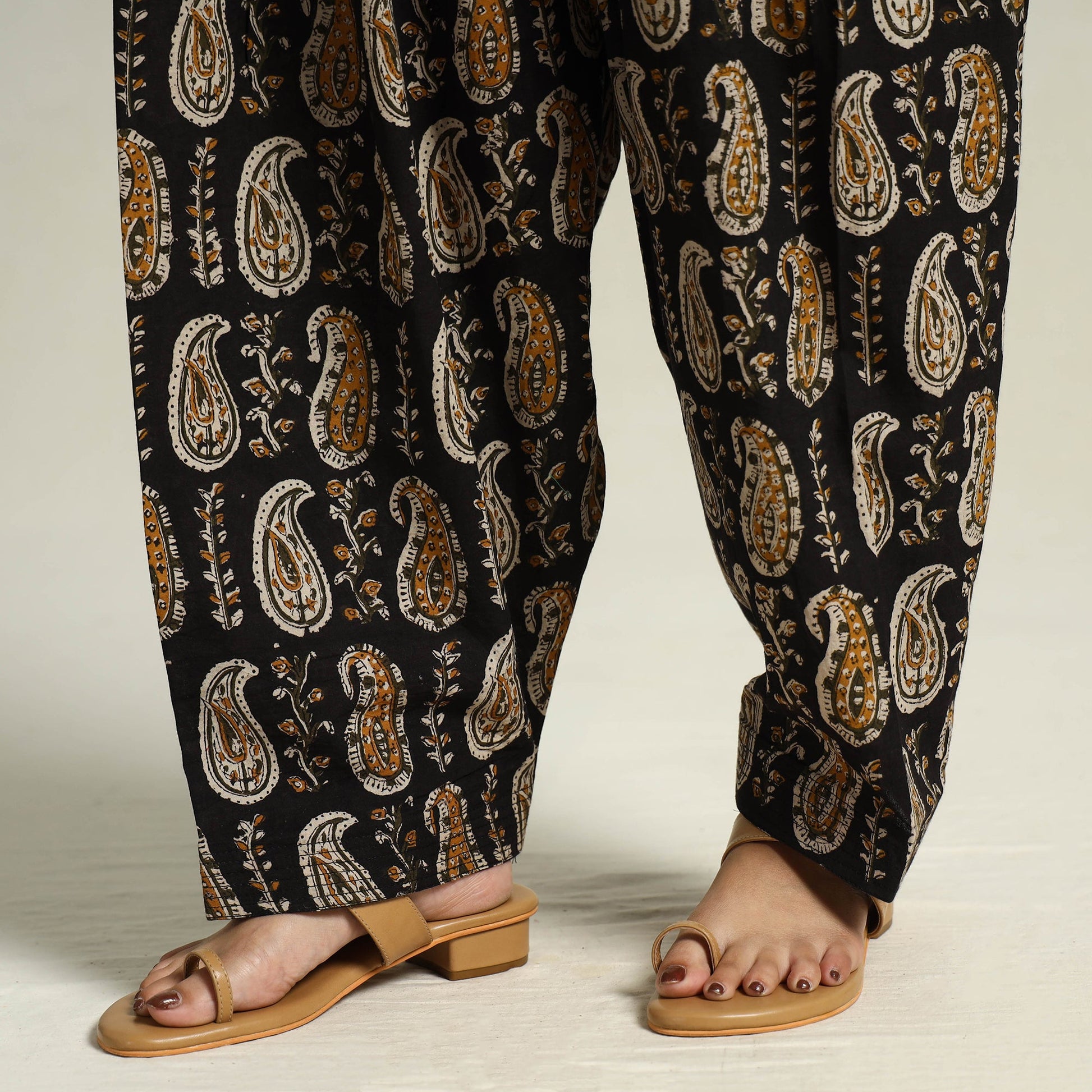 Black - Bagru Block Printed Cotton Elasticated Salwar 10