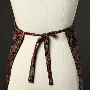 Black - Ajrakh Block Print Cotton Apron with Pocket 47