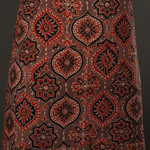 Brown - Ajrakh Block Print Cotton Apron with Pocket 48