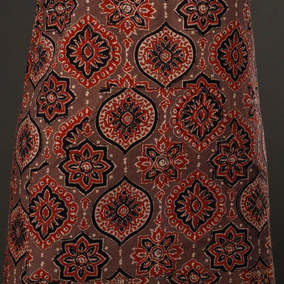 Brown - Ajrakh Block Print Cotton Apron with Pocket 48