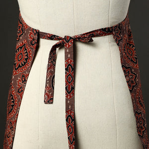 Brown - Ajrakh Block Print Cotton Apron with Pocket 48