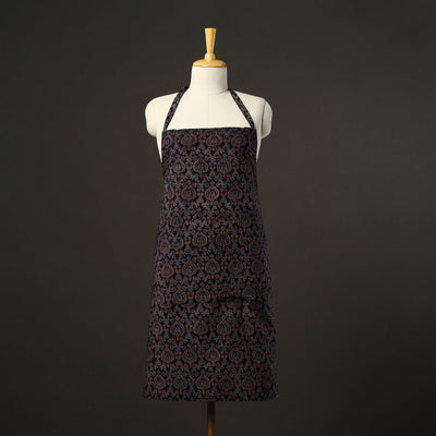 Ajrakh Block Print Cotton Apron with Pocket 49
