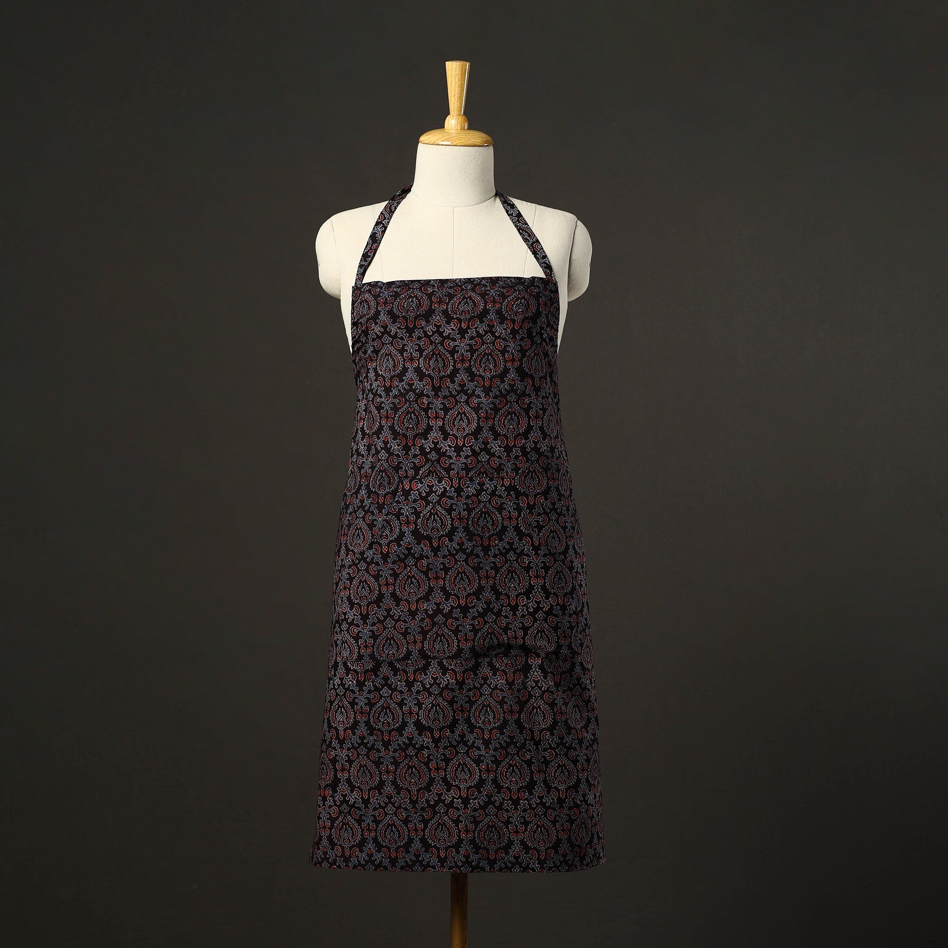 Ajrakh Block Print Cotton Apron with Pocket 49