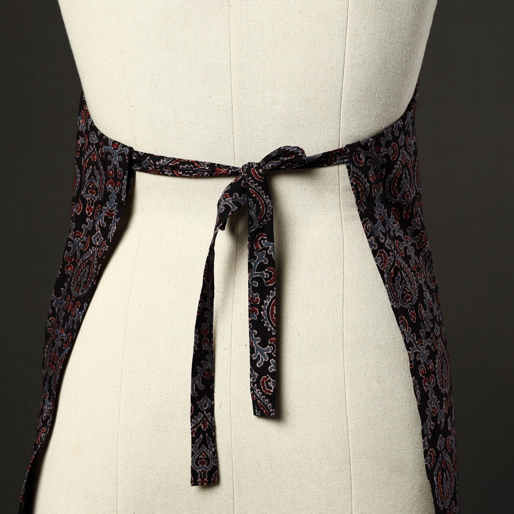Ajrakh Block Print Cotton Apron with Pocket 49