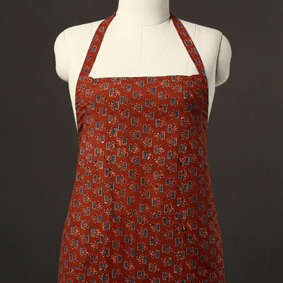 Ajrakh Block Print Cotton Apron with Pocket 50