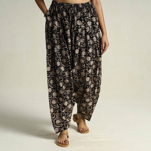Black - Bagru Block Printed Cotton Elasticated Salwar 13