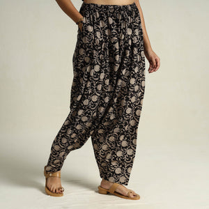 Black - Bagru Block Printed Cotton Elasticated Salwar 13