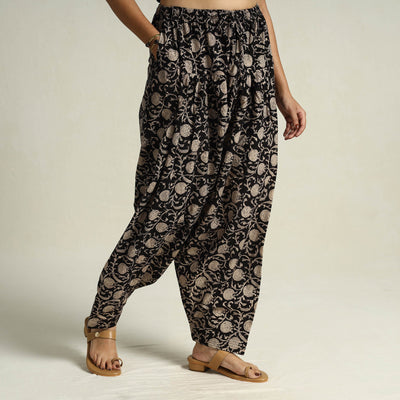 Black - Bagru Block Printed Cotton Elasticated Salwar 13