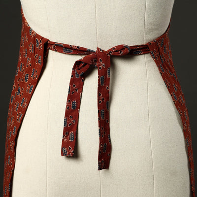 Ajrakh Block Print Cotton Apron with Pocket 50