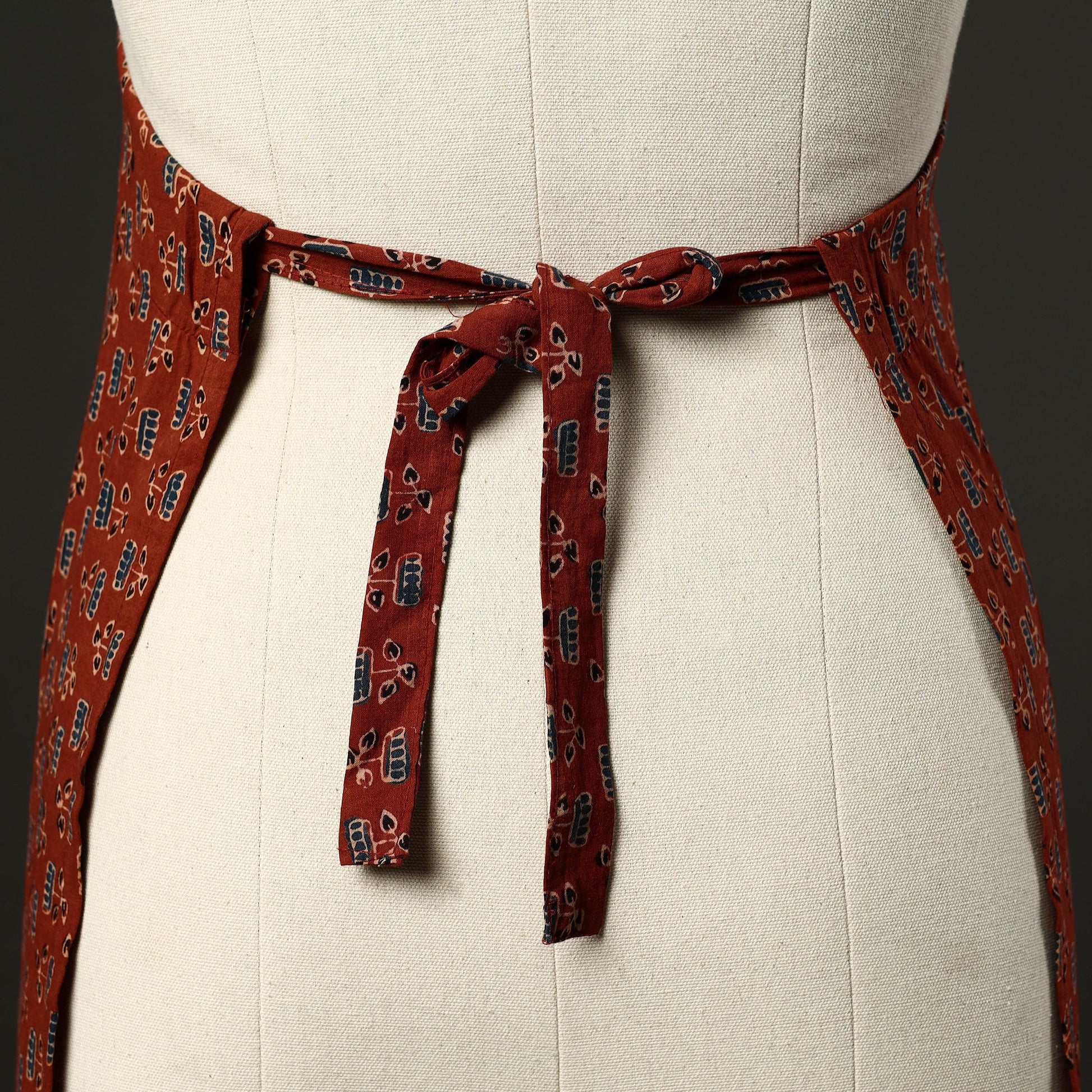 Ajrakh Block Print Cotton Apron with Pocket 50