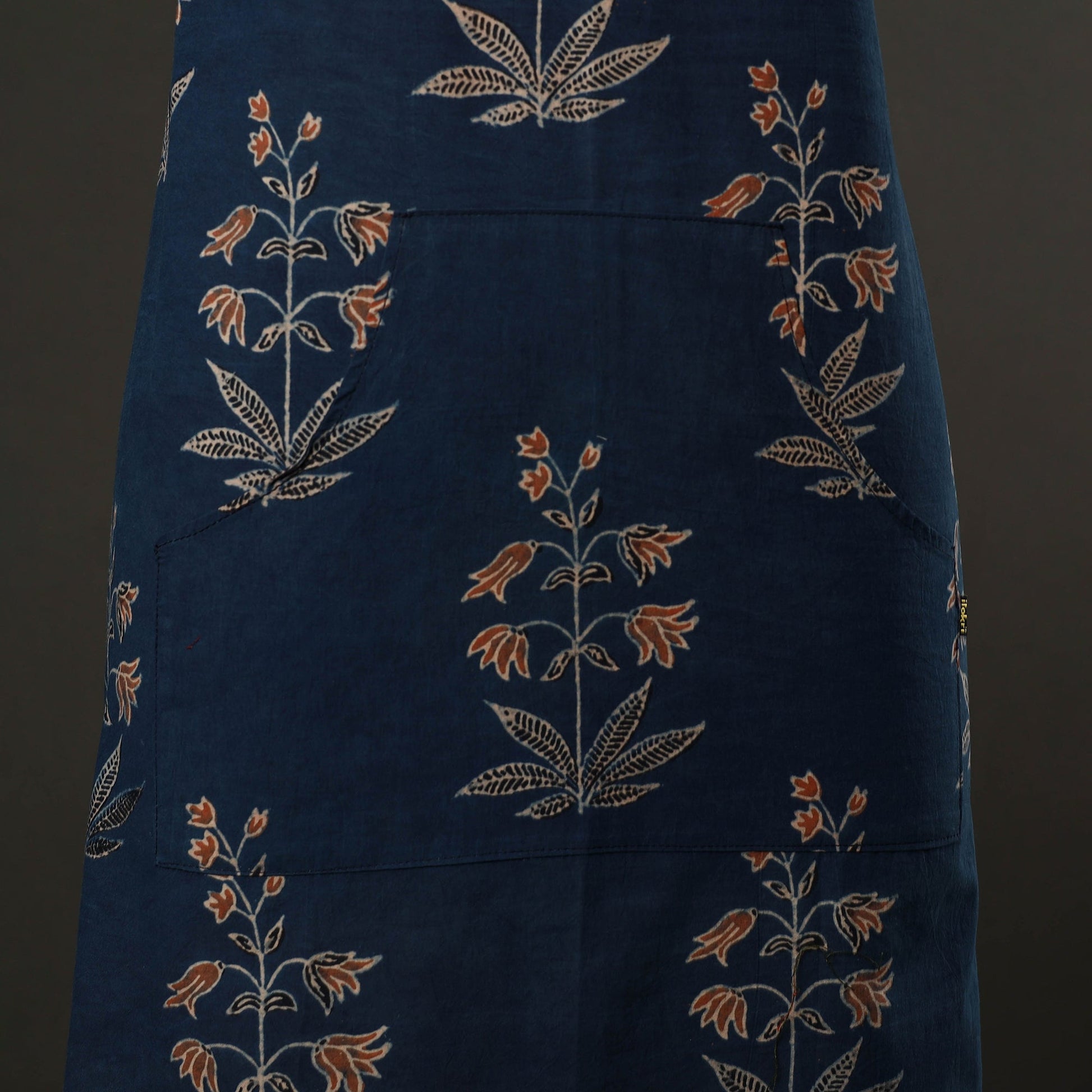 Ajrakh Block Print Cotton Apron with Pocket 51
