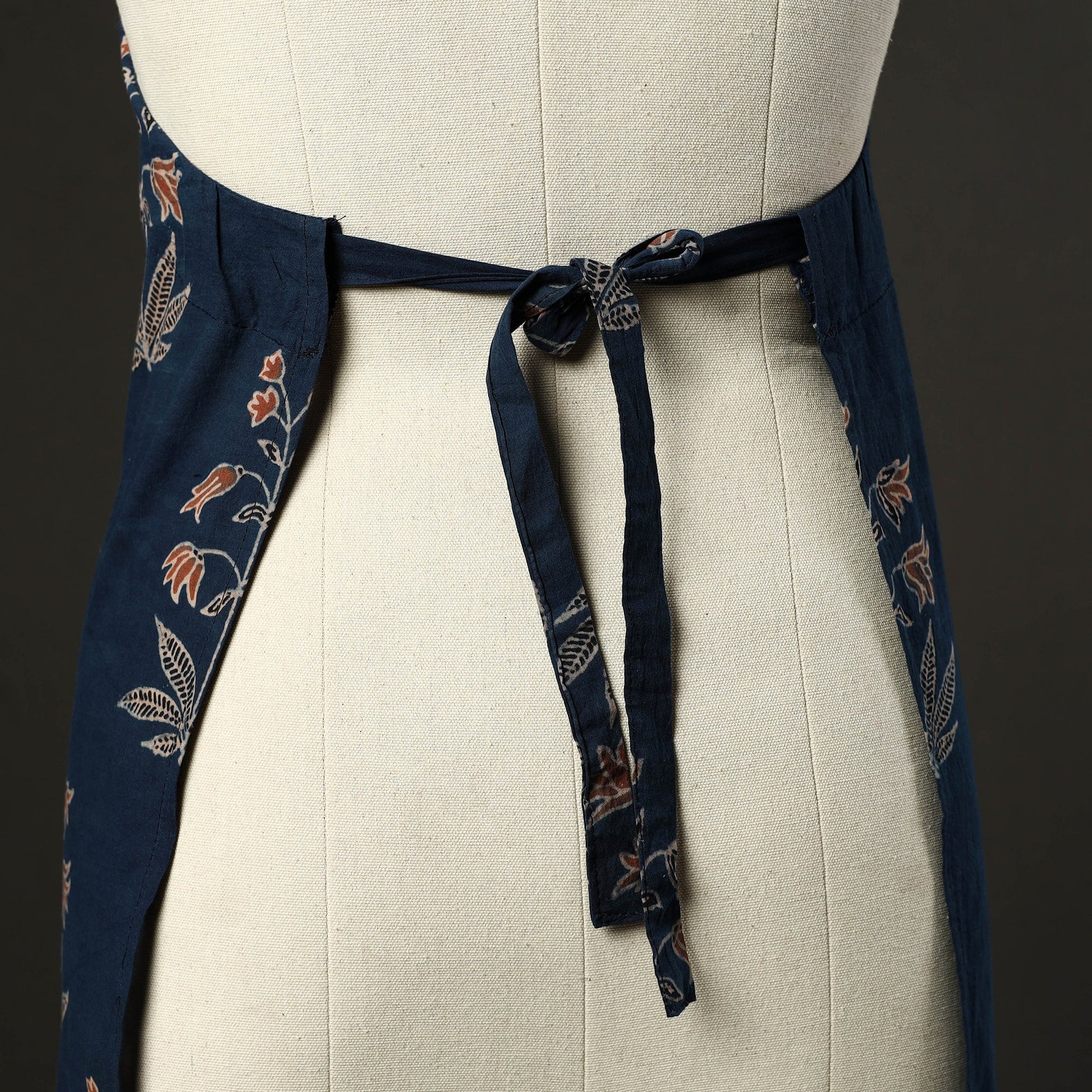 Ajrakh Block Print Cotton Apron with Pocket 51
