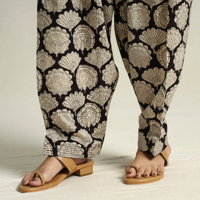 Beige - Bagru Block Printed Cotton Elasticated Salwar 14
