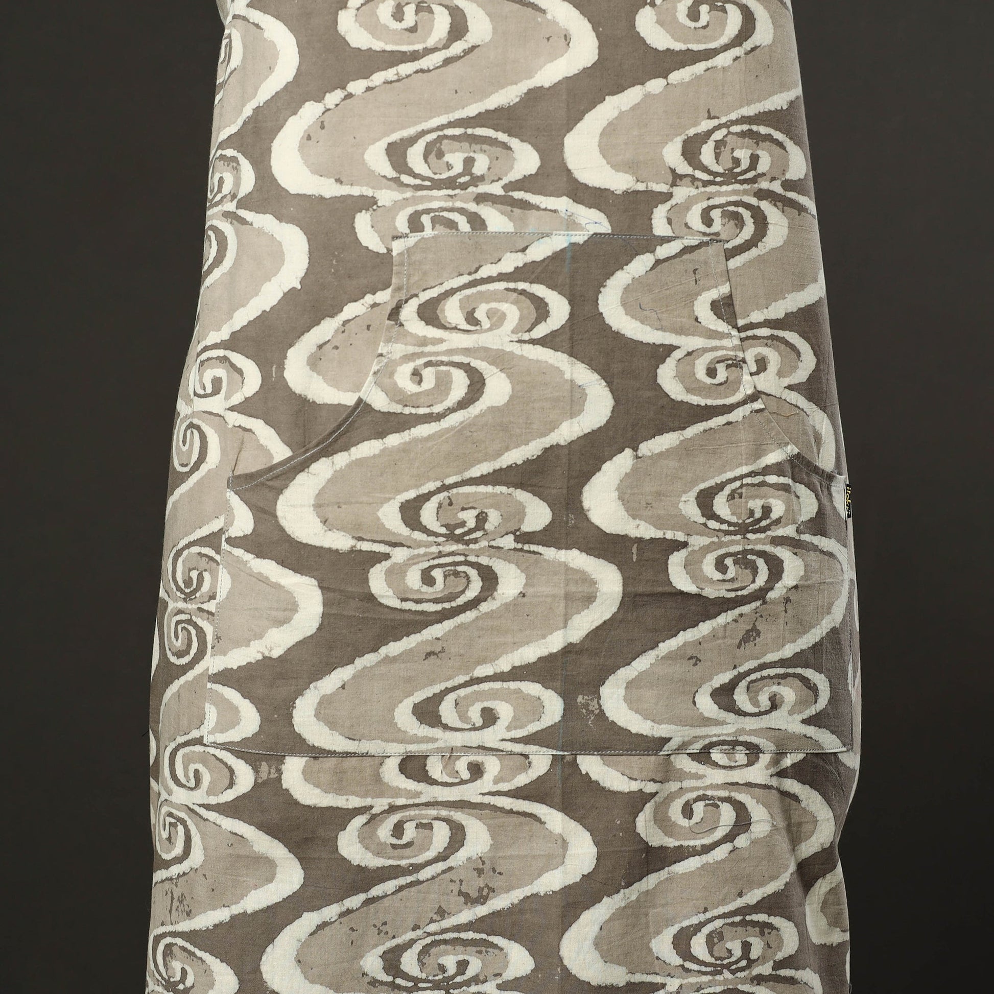 Brown - Bagru Block Print Cotton Apron with Pocket 53