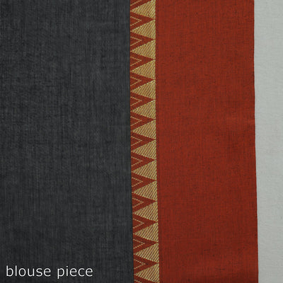 Black - Bengal Woven Border Handloom Pure Cotton Saree 63