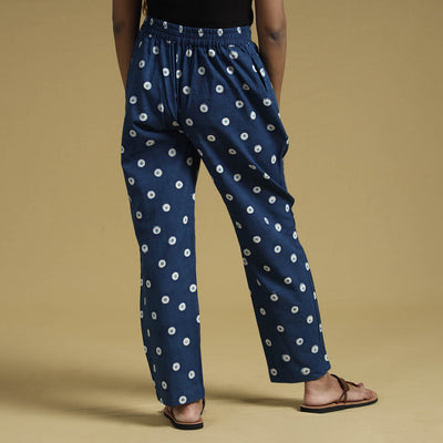 Blue - Dabu Block Printing Cotton Pant