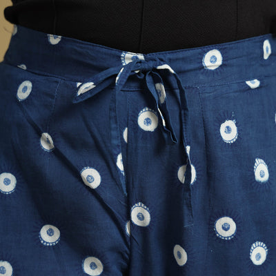 Blue - Dabu Block Printing Cotton Pant