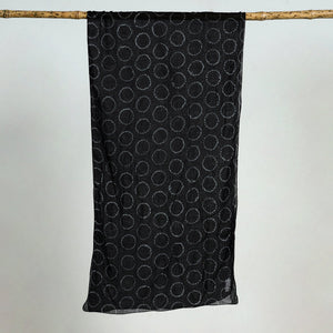 Black - Traditional Cotton Shibori Tie & Dye Stole 03
