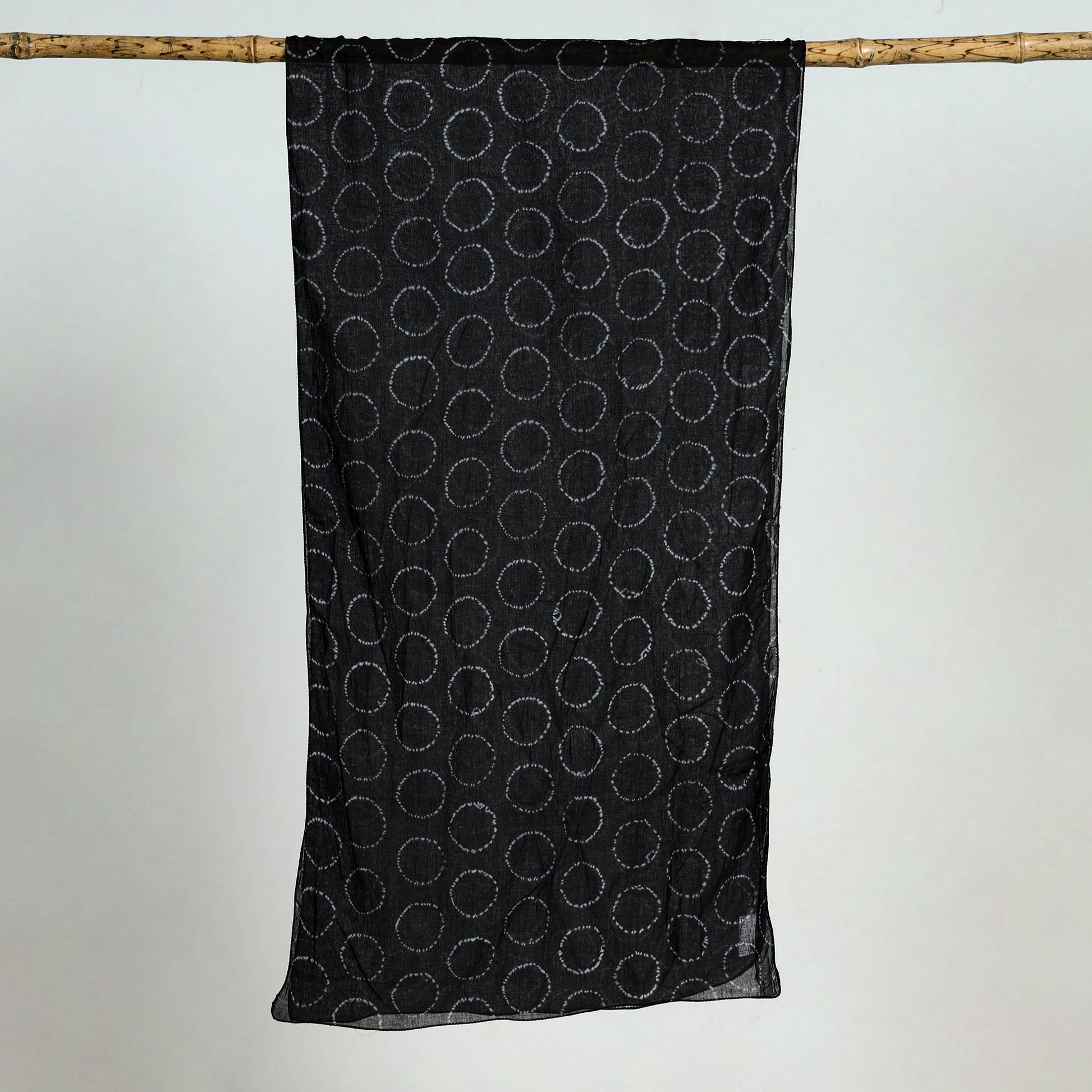 Black - Traditional Cotton Shibori Tie & Dye Stole 03