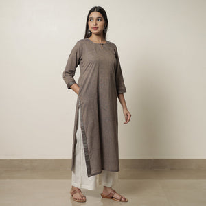 Brown - Dharwad Cotton Straight Kurta 14