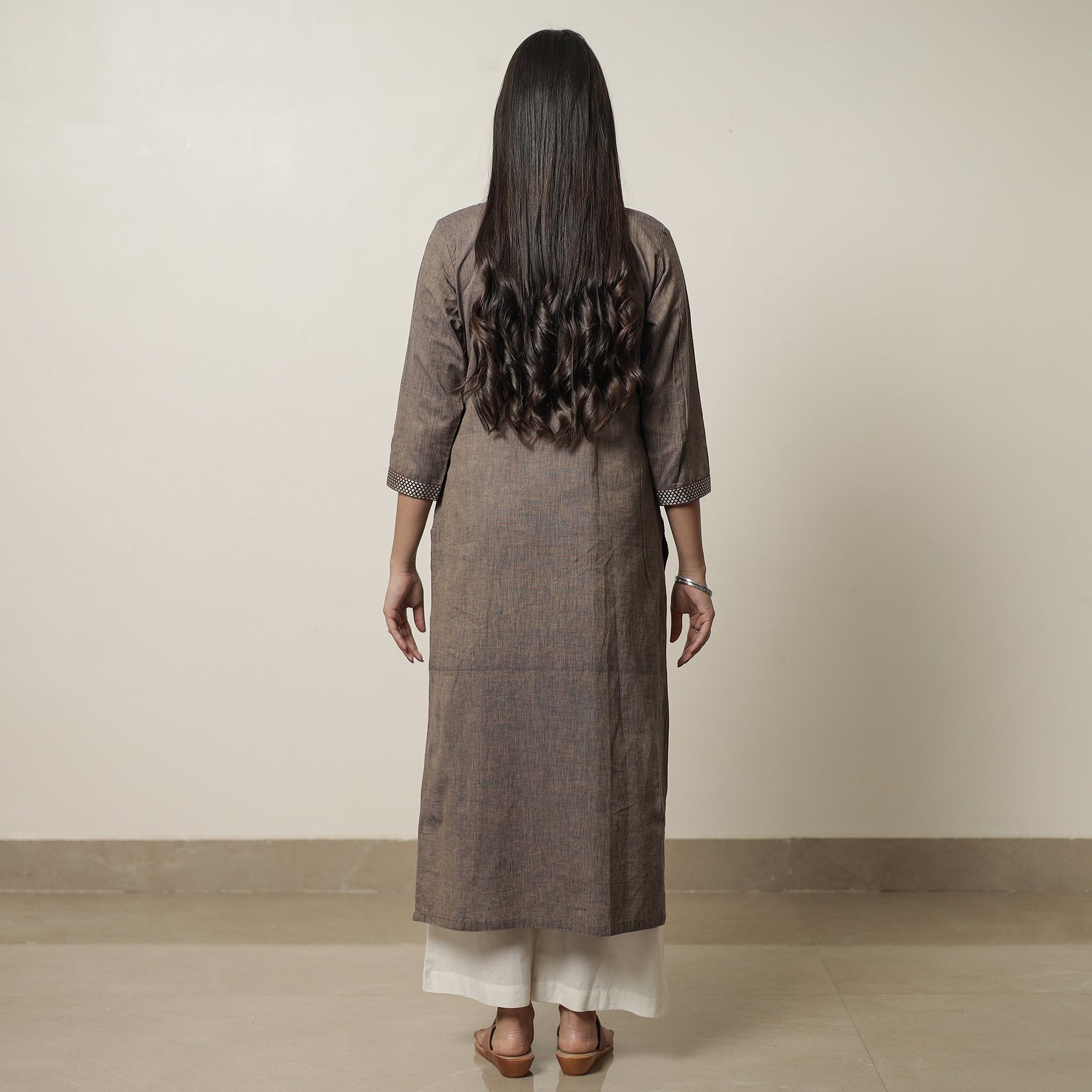 Brown - Dharwad Cotton Straight Kurta 14