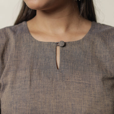 Brown - Dharwad Cotton Straight Kurta 14