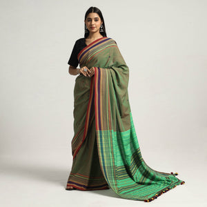 Green - Organic Kala Cotton Bhujodi Handloom Saree